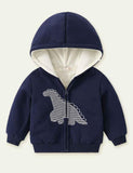 Little Dinosaur Appliqu¡§| Hooded Zip Jacket