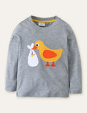Little Duck Appliqu¡§| Long Sleeve T-shirt - CCMOM