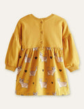 Lively Puppy Printed Long-Sleeved Dress - CCMOM