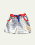 Lovly Animal Appliqu¡§| Striped Shorts