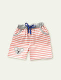 Lovly Animal Appliqu¡§| Striped Shorts - CCMOM