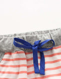 Lovly Animal Appliqu¡§| Striped Shorts - CCMOM