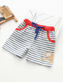 Lovly Animal Appliqu¡§| Striped Shorts - CCMOM