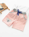 Lovly Animal Appliqu¡§| Striped Shorts - CCMOM