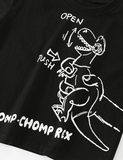 Mechanical Dinosaur Printed Long-Sleeved T-shirt - CCMOM