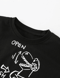 Mechanical Dinosaur Printed Long-Sleeved T-shirt - CCMOM