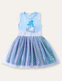 Mermaid Embroidered Mesh Dress - CCMOM