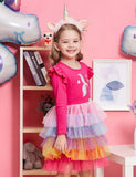 Mermaid Printed Rainbow Mesh Party Dress - CCMOM