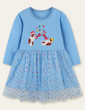 Mouse Appliqu¡§| Long-Sleeved Dress - CCMOM