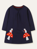 Mouse Mushroom Appliqu¡§| Embroidered Dress - CCMOM