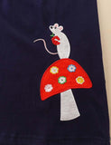 Mouse Mushroom Appliqu¡§| Embroidered Dress - CCMOM