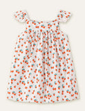 Orange Full Printed Sleeveless Dress - CCMOM