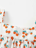 Orange Full Printed Sleeveless Dress - CCMOM