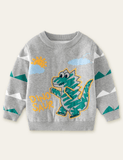 Painted Dinosaur Long Sleeves Sweater - CCMOM
