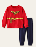 Peace Badge Printed Sweatshirt Set - CCMOM