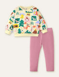 Penguin Polar Bear Printed Sweatshirt + Pants - CCMOM