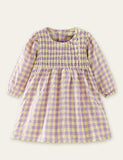 Plaid Printed Long Sleeve Dress - CCMOM
