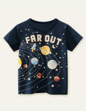 Planet Printed Short-Sleeved T-shirt - CCMOM