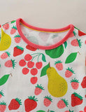 Pocket Short Sleeve Cartoon Round Neck Dress - CCMOM