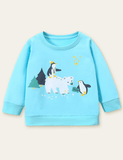 Polar Bear and Penguin Printed Sweatshirt - CCMOM