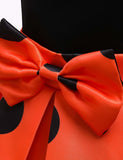 Polka Dot Bow Sleeveless Party Dress - CCMOM