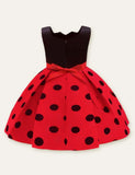 Polka Dot Bow Sleeveless Party Dress - CCMOM