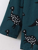 Polka Dot Dinosaur Printed Long-Sleeved T-shirt - CCMOM