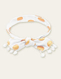 Polka Dot Printed Fur Ball Hair Band - CCMOM