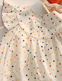 Polka Dot Tulip Embroidered Dress - CCMOM
