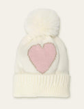 Pom Pom Heart-Shaped Hat - CCMOM