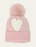 Pom Pom Heart-Shaped Hat - CCMOM