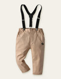 Pony Embroidery Solid Color Simple Formal Overall