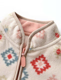 Printed Checks Polar Fleece Jacket - CCMOM