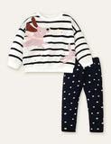 Puppy Appliqu¡§| Sweatshirt + Polka Dot Pants - CCMOM