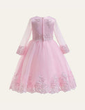 Pure Color Sequins Mesh Party Dress - CCMOM
