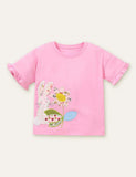 Rabbit Flower Appliqu¡§| T-shirt