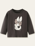 Rabbit Printed Long-Sleeved T-shirt - CCMOM