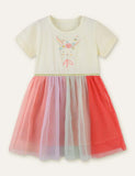 Rabbit Printed Mesh Dress - CCMOM