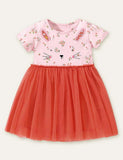 Rabbit Printed Mesh Dress - CCMOM