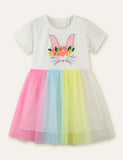 Rabbit Printed Mesh Dress - CCMOM