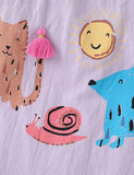 Rabbit Snail Printed Sleeveless Dress - CCMOM
