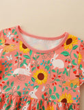 Rabbit Sunflower Printed Dress - CCMOM