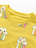 Rainbow Clouds Printed Long-Sleeve Set - CCMOM