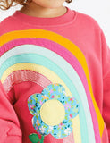 Rainbow Flower Appliqu¡§| Sweatshirt Set - CCMOM