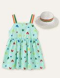 Rainbow Love Printed Dress + Hat - CCMOM