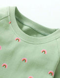 Rainbow Printed Long Sleeve Dress - CCMOM