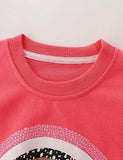 Rainbow Printing Crew Neck Pullover Sweatshirt - CCMOM