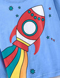Rainbow Rocket Printed Long Sleeve T-shirt - CCMOM