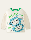 Robot Printed Long-Sleeved T-shirt - CCMOM