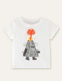 Robot Volcano Printed T-shirt - CCMOM